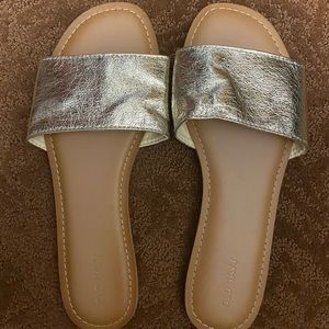 Old Navy Gold Metallic Slides NWOT